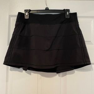 WOMENS LULULEMON BLACK ATHLETIC TENNIS SKIRT - 8 TALL